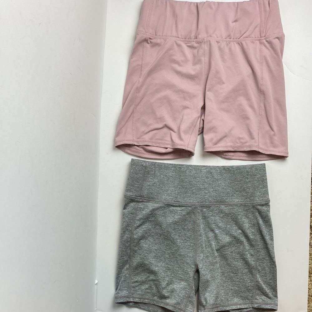 Free People Movement Hang Time Biker Shorts XS Bundle Gray Pink Gym Workout Yoga